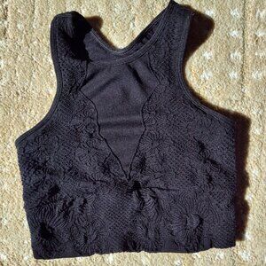 Free People FP Movement Every Single Time Floral Bra in Black XS/S